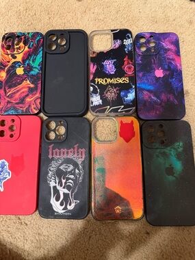 Apple iPhone Cases Bundle - Multicolor, Black, Purple, Red, Orange, Green